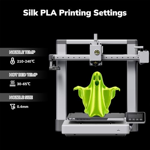 Image of AMOLEN PLA 3D Printer Filament Silk PLA Filament 1.75mm Silk Filament Pack Black /Red Copper /Purple /Neon Green 3D Printing Filament Bundle for Holiday 3D Printing, 200gX 4 Spools