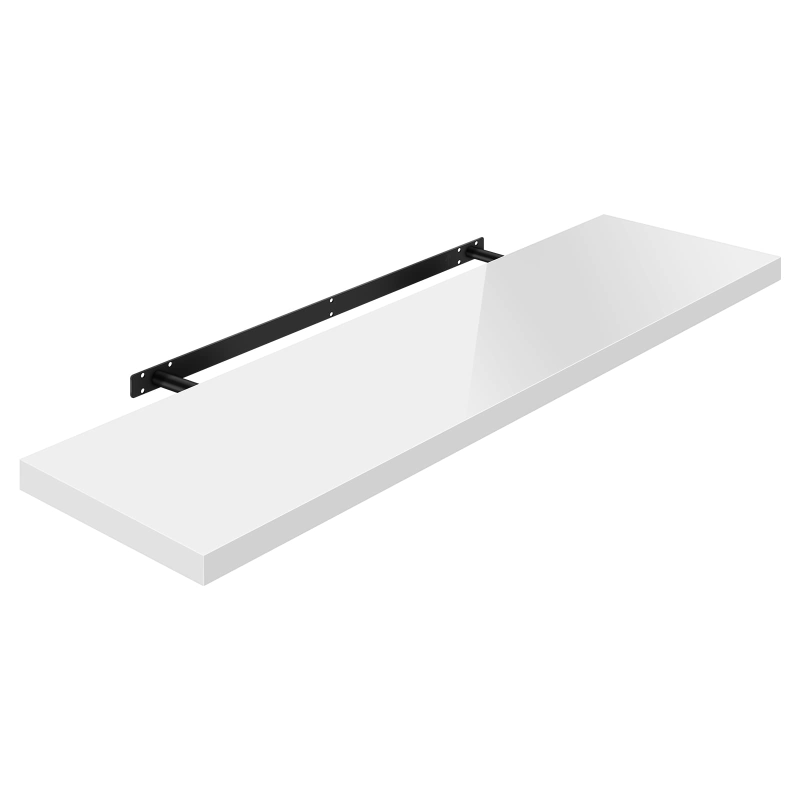 WOLTU High Gloss Floating Shelves,Wall Shelf,CD DVD Storage Corner Shelf, Premium Wooden Shelves for Bedroom LivingRoom kitchen 90x22.9x3.8cm, White, RG9481ws-UK — image 1