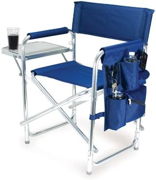 Silla de director deportiva impresa personalizada con mesa auxiliar y bolsillo