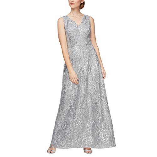 Image of Alex Evenings Women's Long Sleeveless Mother of the Bride Dress with Shawl (Petite and Regular Sizes)