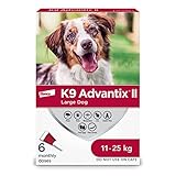 K9 Advantix II Flea and Tick Treatment for Large Dogs weighing 11 kg to 25 kg (24 lbs. to 55 lbs.)-6 doses