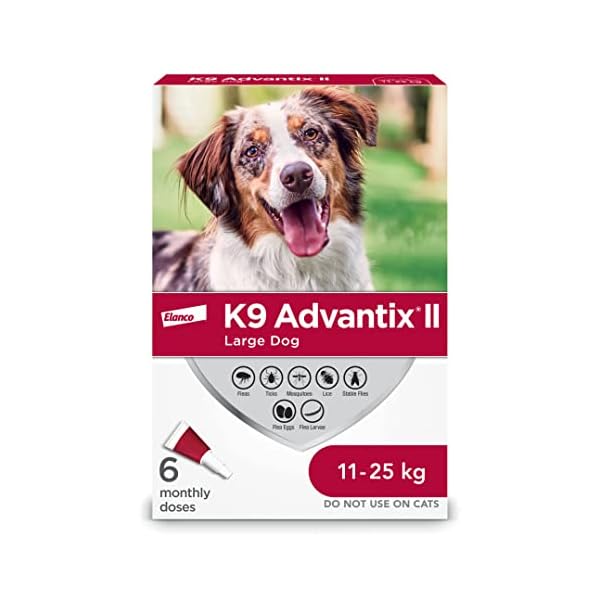 K9 Advantix II Flea and Tick Treatment for Large Dogs weighing 11 kg to 25 kg (24 lbs. to 55 lbs.) K9 Advantix II Flea and Tick Treatment for Large Dogs weighing 11 kg to 25 kg (24 lbs. to 55 lbs.)