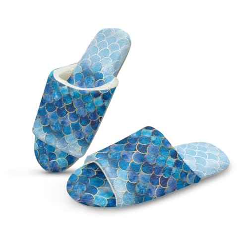 Mumeson Women's Slippers Memory Foam Comfy House Slippers Arch Support Open Toe Slip On Flannel Winter Flip Flops