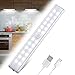 Tanbaby 24 lampki LED do szafy, oświetlenie szafy z czujnikiem ruchu, 3 tryby pracy, 1000 mAh, ładowalna bateria, oświetlenie szafy do garażu, kuchni, szafek, schodów