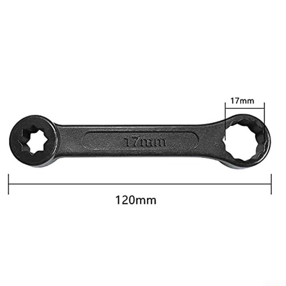 Juego de llaves tubulares de 16 mm y 17 mm con ángulo especial para Mercedes-Benz W140 W210 W202 W126 W124 herramientas de acero para herramientas, color negro