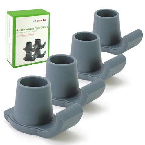 4 Pack Walker Skis Glides – Universal Sliders for Folding Walkers, Ideal Mobility Walker Accessories for Seniors