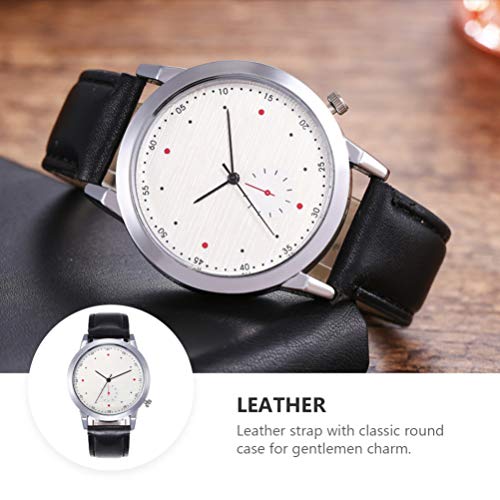 VILLCASE Relógio de Pulso Masculino Moda Retrô Luxo Couro Relógio Personalidade Negócio Relógio Quar