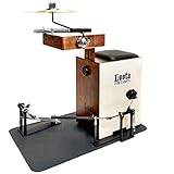[page_title]-Loota Percussion aus Finnland. Einzigartiges Birkenholz Box-Drumset. Komplett-Set mit Bass-Box, Snare, Crasher, Becken, Schlagzeugbesen, Pedal und Teppich. (Kakaobohne)