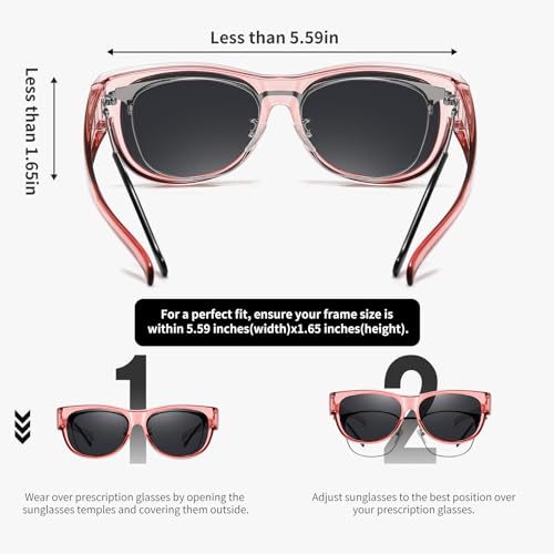 Image of GEGURI Polarized Sunglasses Fit Over Glasses for Men Women, Oversized Square Sun Glasses UV400 Protection Shades