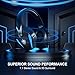PHOINIKAS Wireless Gaming Headset for PS4 PS5 PC Switch, Wireless 2.4GHz Gaming Headphones with Detachable Noise Canceling Mic, 7.1 Stereo Sound, Only 3.5mm Wired Mode for Xbox Seires - Blue