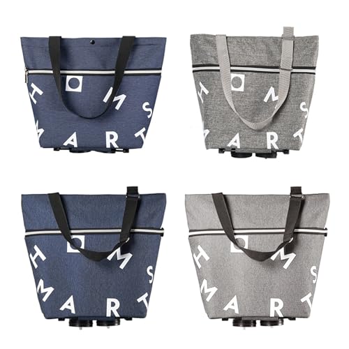 Faltbarer Einkaufstrolley aus Oxford-Gewebe, leichte Einkaufstasche mit faltbarem Design für einfachen Transport, perfekt für Büro und tägliche Besorgungen – Bild 7