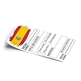 60 x Spanische Flagge, Spanien, Ölwechsel-Service, Erinnerungs-Aufkleber für Autos, LKWs, Lieferwagen, Vinyl, 8,5 x 5 cm, Weiß