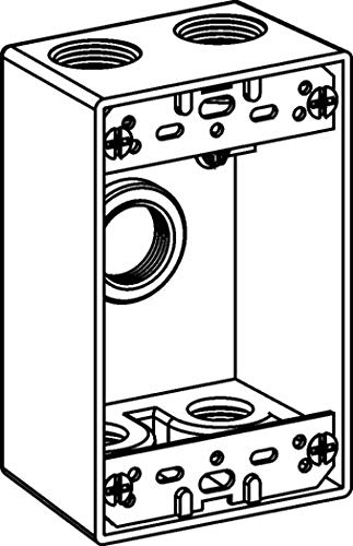 Orbit 1B75-5 Electric Box, 2" Deep 5 Outlets W/3/4" Hole Size Weatherproof - 1-Gang - Gray #TOP17