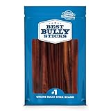 Best Bully Sticks 12 Inch Bully Sticks for Dogs - 10 Count (Pack of 1) - Natural, Easily Digestible, 100% Grass-Fed Beef, Grain and Rawhide Free
