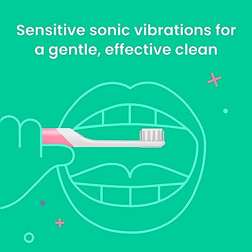 Quip Kids Electric Toothbrush - Sonic Toothbrush With Small Brush Head, Travel Cover & Mirror Mount, Soft Bristles, Timer, And Rubber Handle - Pink #TOP1