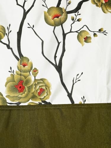 Image of Fashion String 2 Pieces 3D Tulip Patch Grommet Polyester Window Curtains - 5 Feet, Green