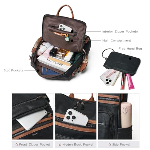 Image of Shrrie Vegan Leather Backpack Purse for Women with Adjustable Shoulder Bag