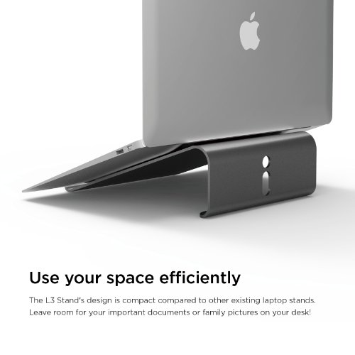 Elago L3 Stand [Dark Grey] - [Premium Aluminum][Prevents Bad Posture][Natural Heat Sink] - For Laptop Computers #TOP4