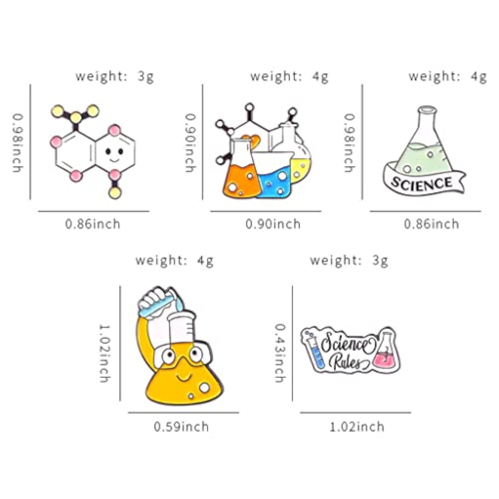 Cartoon Science Pins Brooches, Multi-Coloured Decorative Accessories
