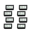 LONGYI Digitale thermo-hygrometer, 8 stuks, voor binnen en buiten, draagbaar, eenvoudig te bedienen, zwart