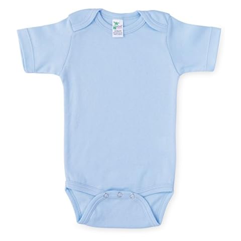 Laughing Giraffe Baby Blank Short Sleeve Unisex One Piece Bodysuit (0-3 Months, Blue) Cover