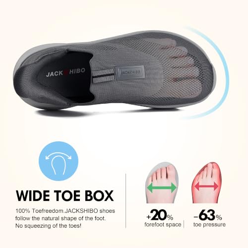 Image of Men Slip in Free up Hands Shoe Wide Toe Box Arch Support Orthopedic Walking