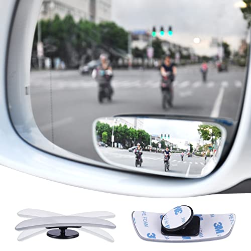 Greyoe Espejo Retrovisor Coche, Espejo Convexo, Espejo Coche 2 Piezas Espejo Punto Ciego Giratorio 360° que Amplía la Visión para una Conducción Segura, adapta mayoría coches los Coches y Camiones
