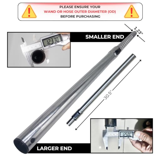 Image of 1.25 Inch Stainless Steel Vacuum Extension Wand Compatible with Vacuums using 1 1 /4 Inch (1.25in) 32mm Accessories - 1 1 /4 Vacuum Extension Tube for Shop Vac (Extension&Attachments)