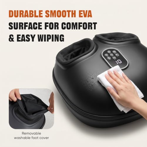 Masajeador eléctrico de pies KMFurnila SH-ZAM3484-BK-PS con calor y compresión de aire, negro miniatura 6