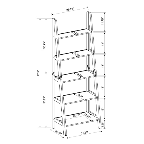 Acadia Ladder Bookshelf, Grey #TOP2