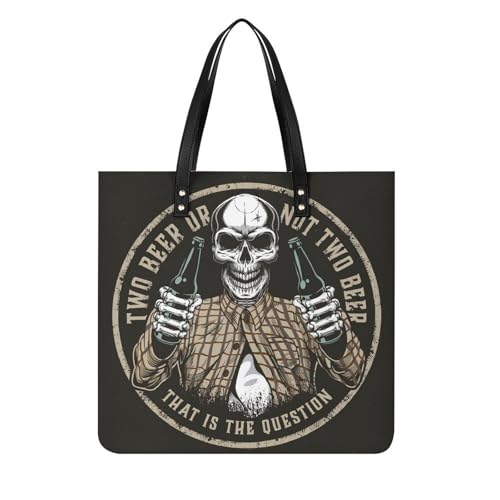 Sac shopping squelette bière femmes en toile 39x39cm