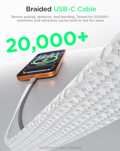 TALIX 240W Single-Pull Retractable USB-C to USB-C Flat Braided Cable - image 5