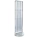 Azar Displays 700780-CLR, TWO-SIDED PEGBOARD FLOOR DISPLAY W/C-CHANNEL SIDES ON REVOLVING ROUND STUDIO BASE. PANEL SIZE: 16"W X 60"H, Clear