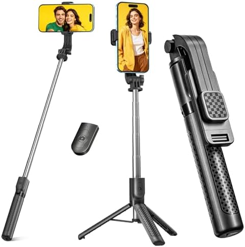 Perche à Selfie,Trépied Smartphone,125CM Extensible Selfie Stick ...
