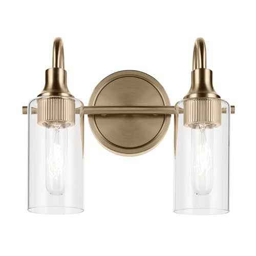 Image of Kichler Kavi 2-Light Bathroom Vanity Light, Champagne Bronze