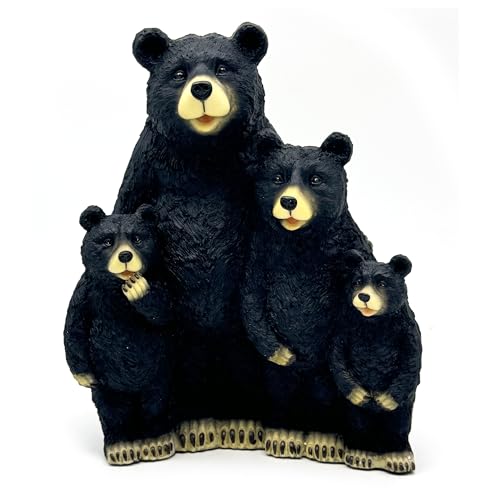 Estatua Decorativa de Familia de Osos Negros en Resina miniatura 2