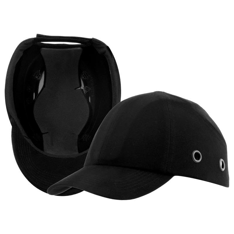 Delta Plus ERB Safety 67BCT Bump Cap with Tab WEL19403BK - Lightweight Head Protection for Work, Construction, & Home Improvement, Ideal for Low-Impact Safety, Black