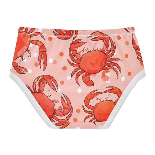 Toddler Girls Underwear 2t Cotton Girl Panties Cute Cartoon Underpants Briefs Red Crabs Claws Shells2