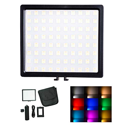 Lumière de caméra vidéo LED RVB, 3200K à 5600K Petit éclairage Portable Photographie Vidéographie 360 ° Poche de Couleur LED Light Camera + Dimmable pour caméscope DSLR Smartphone Selfie