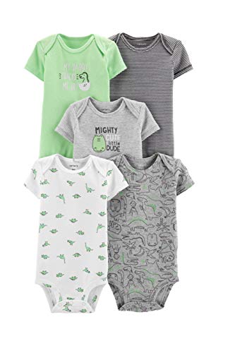 Carter's Conjunto de 5 bodies para bebês meninos, dinossauros, 9 meses