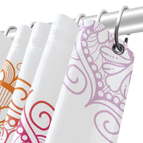 Rideau de douche Mandala Boho Retro Indien Floral avec Crochets