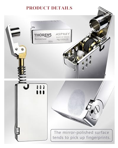 Encendedor clásico THORENS Asprey plateado de cobre sólido miniatura 4
