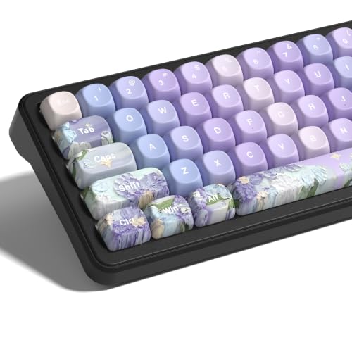 Image of dagaladoo PBT Keyboard keycaps Set,Purple moa keycaps,Violet Theme