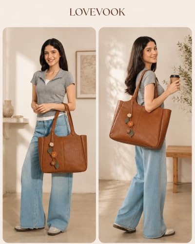 LOVEVOOK Floral Charm Tote Bag