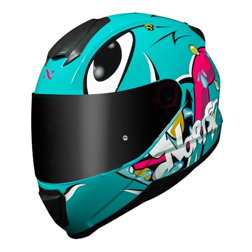 Capacete Feminino Norisk Razor Mad Azul Moto Fechado (56)