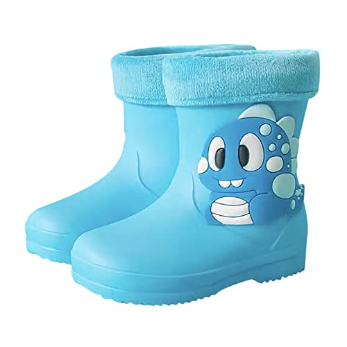 Classic Children Rainboots PVC Rubber With Fleece Children Water Shoes Rain Boots Kids Baby Cartoon Shoes Tall Boots