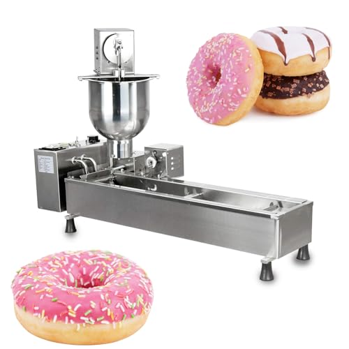 Máquina automática Comercial para Hacer donas, máquina para Hacer donas automática de una hilera, freidora para donas, máquina para Hacer donas con tolva de 7 litros con moldes de