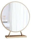 CONCEPTION ET MATÉRIAUX: Surface miroir ronde originale, base large et épaisse assurant une excellente stabilité sur la table, peinture cuite au four, durable, traitement anti-oxydation par cuisson à haute température, imperméable et résistante à l’humidité, ne rouille pas facilement