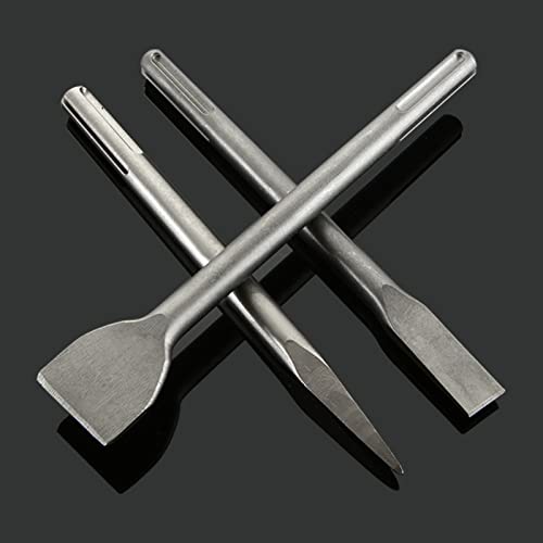 6 Pcs Sds Max Bits Chisel Set Hammer Drill Chisel Set 3/4 Inch Masonry Concrete Chisel Drill Bits, 11-Inch Length Rotary Hammer Chisel Bits Including 50Mm Wide Chisel, 25Mm Flat Chisel, Point Chisel #TOP1