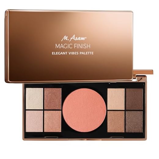 M. Asam Magic Finish Eyeshadow Palette – Pigmented eye make-up with 8 shades of eyeshadows & a blush, elegant case with large built-in make-up mirror, for every age & skin type, make-up set